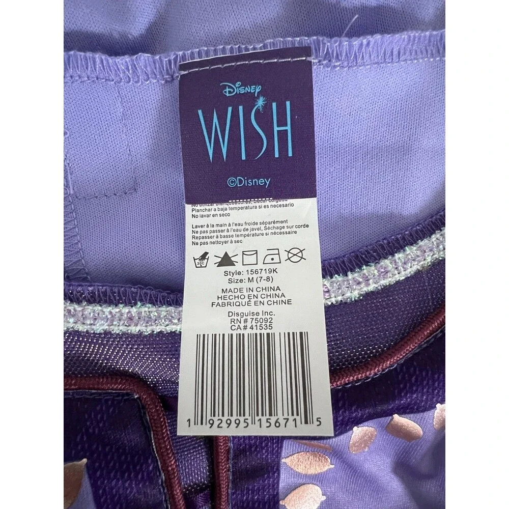 Disney Wish Asha Deluxe Costume Dress Girls Size M 7-8 NWT Purple
